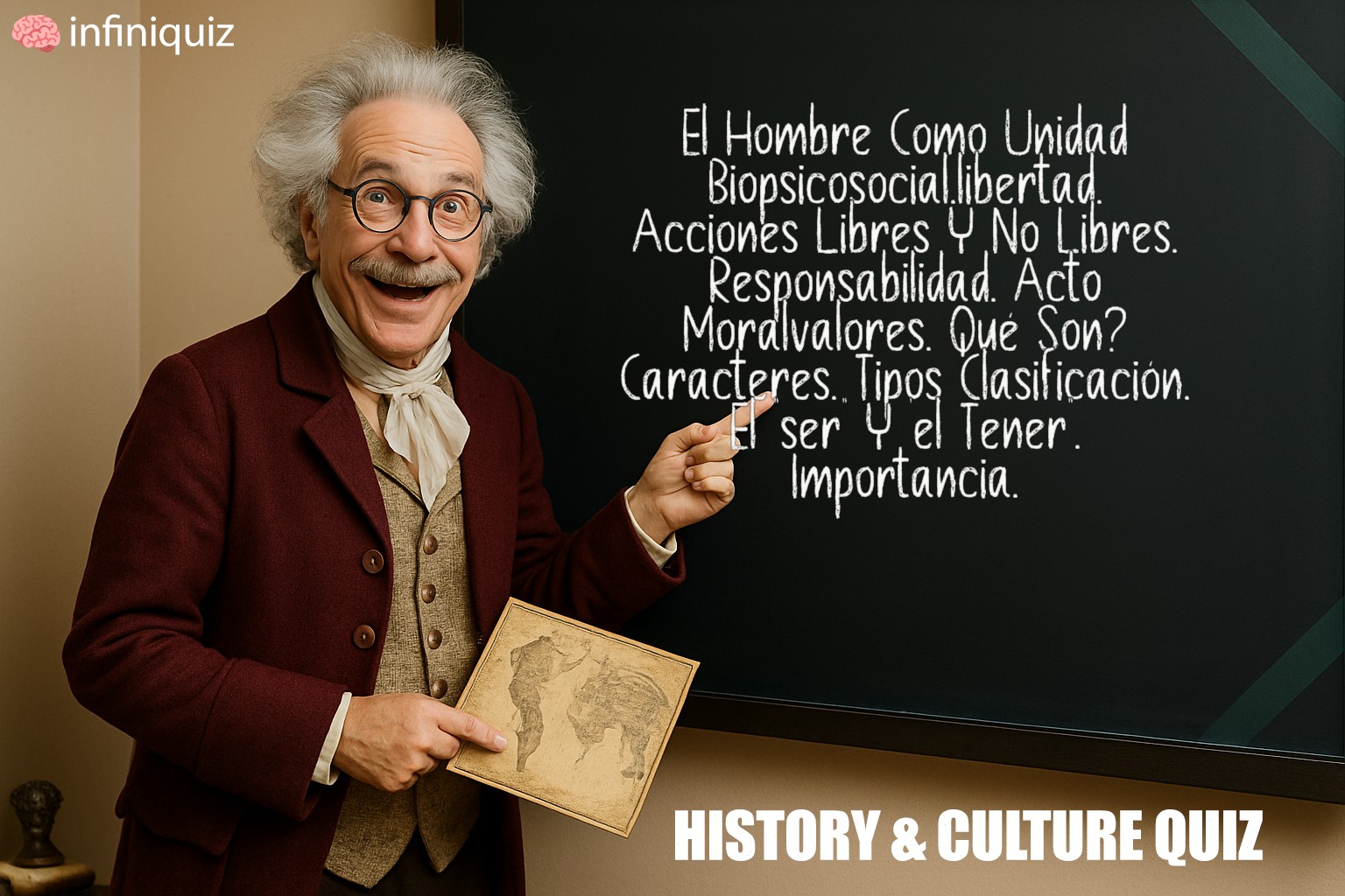 El hombre como unidad biopsicosocial.Libertad. Acciones libres y no libres. Responsabilidad. Acto moralValores. Qué son? Caracteres. Tipos Clasificación. El "ser" y 'el tener". Importancia. Quiz - History & Culture